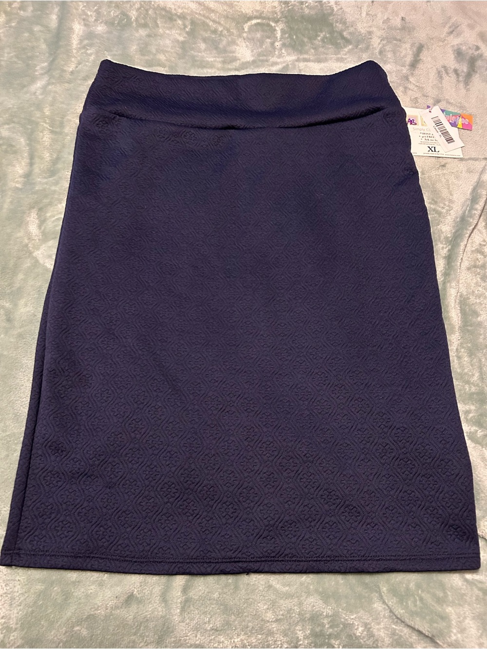 NWT LuLaRoe Irma Navy Textured Pencil Skirt Size XL